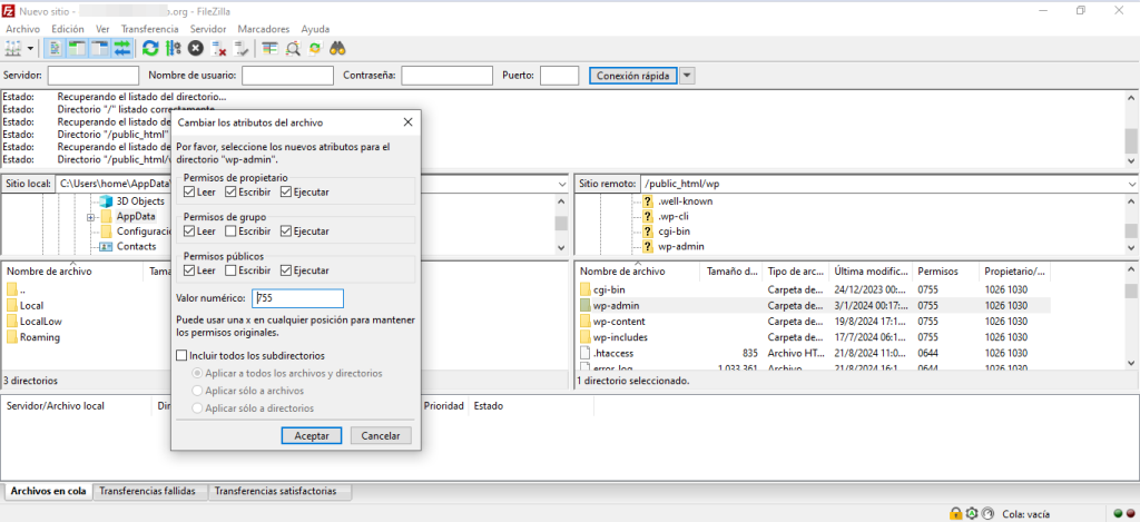 Propiedades FTP